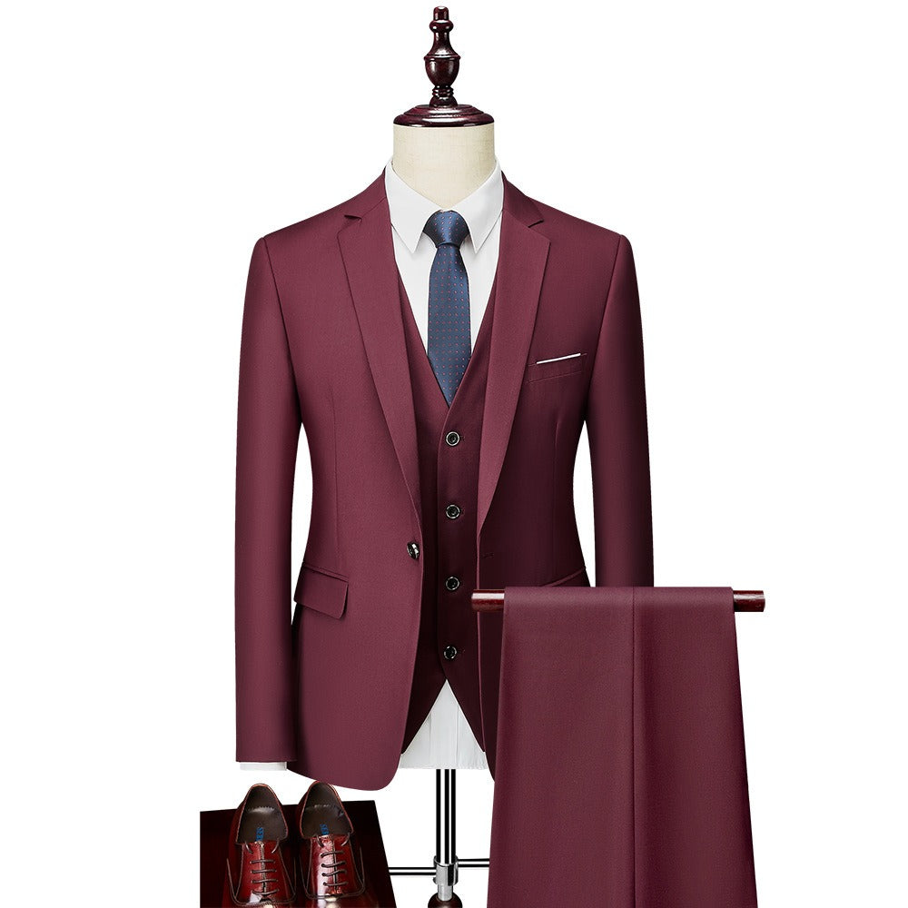 Men's 3-Piece Slim Fit Suit Set — Blazer, Trousers & Vest