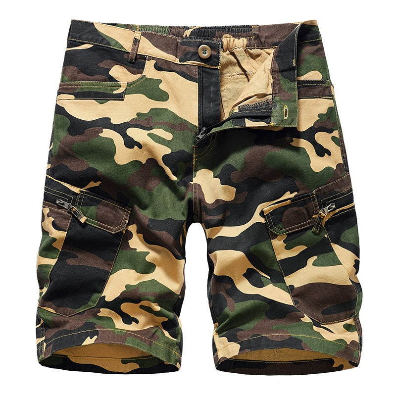 Men's Camo Cargo Capris — Loose Fit Cotton