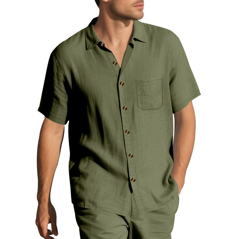 Men's Casual Open-Front Shirt — Lightweight Relaxed Fit