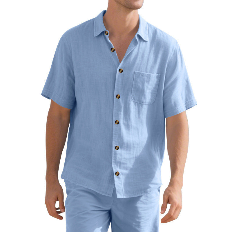 Men's Casual Open-Front Shirt — Lightweight Relaxed Fit