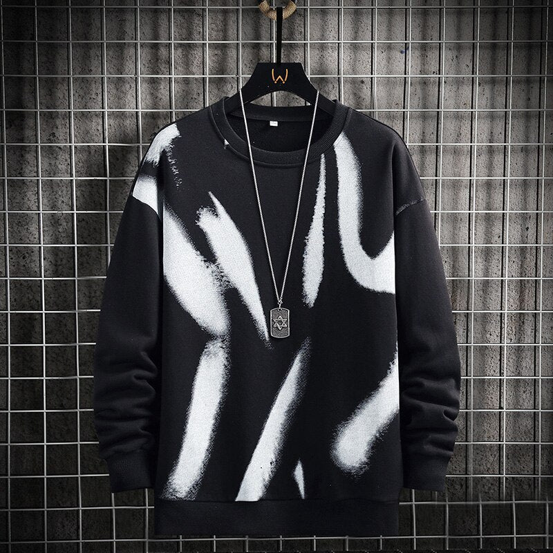 Street Print Pullover Sweatshirt