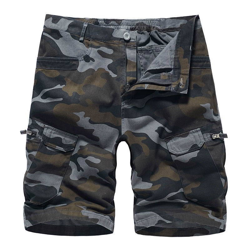 Men's Camo Cargo Capris — Loose Fit Cotton