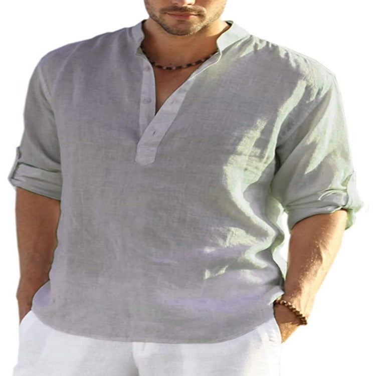 Men's Linen Cotton Long-Sleeve Shirt