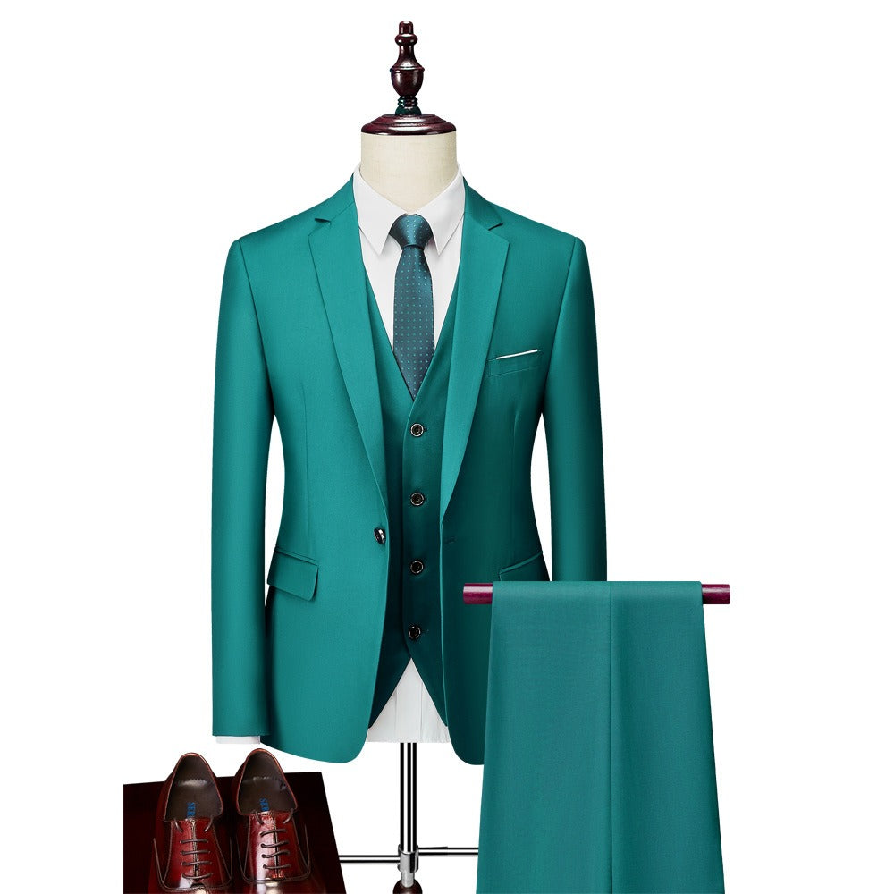Men's 3-Piece Slim Fit Suit Set — Blazer, Trousers & Vest