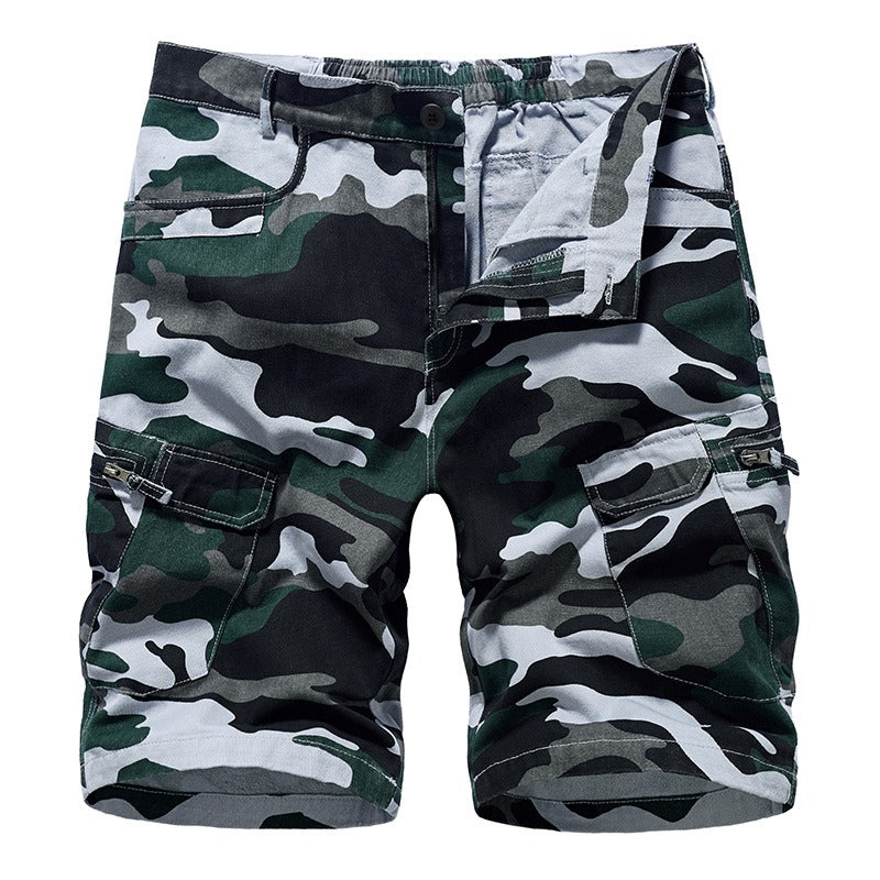 Men's Camo Cargo Capris — Loose Fit Cotton
