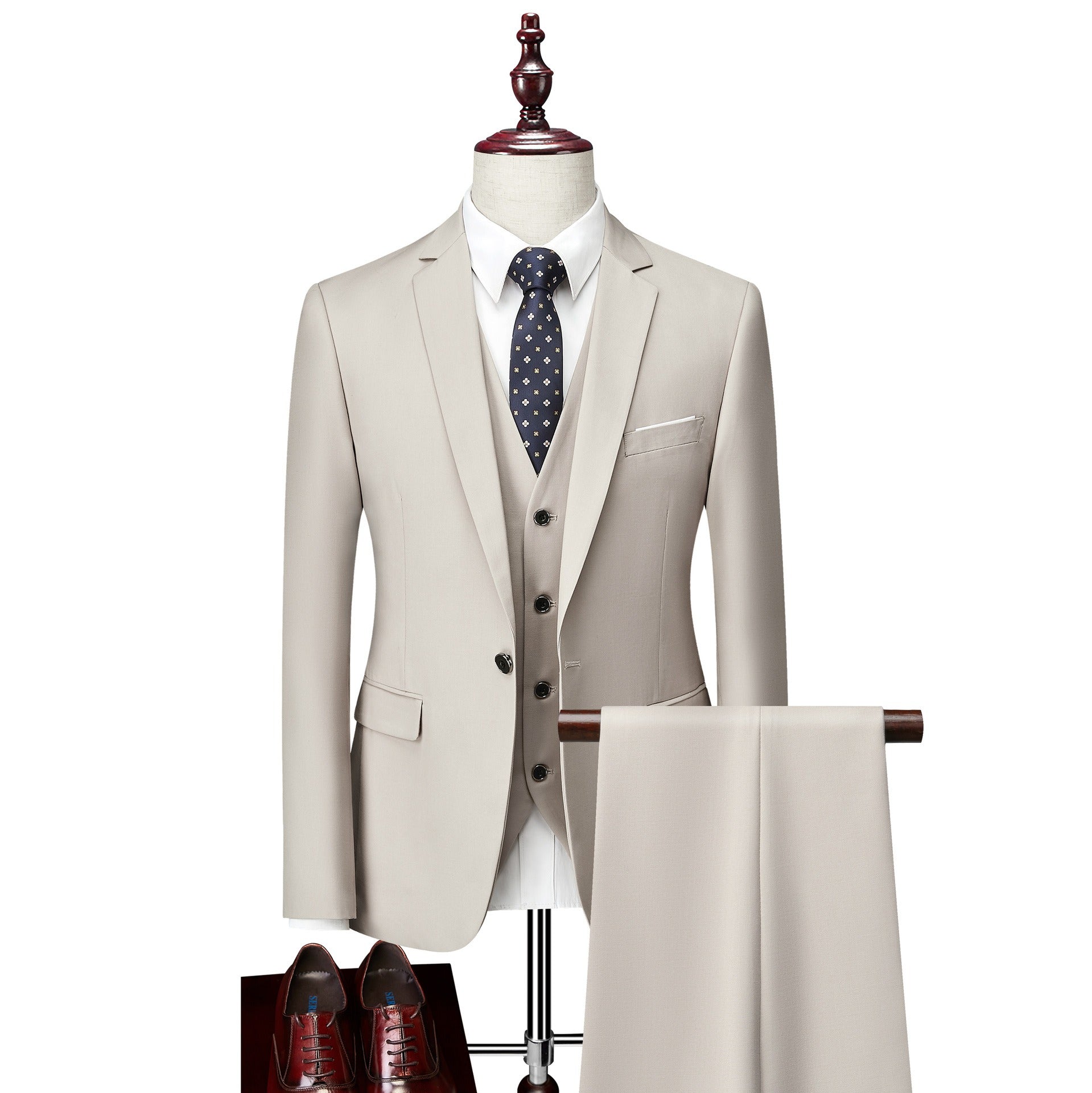 Men's 3-Piece Slim Fit Suit Set — Blazer, Trousers & Vest