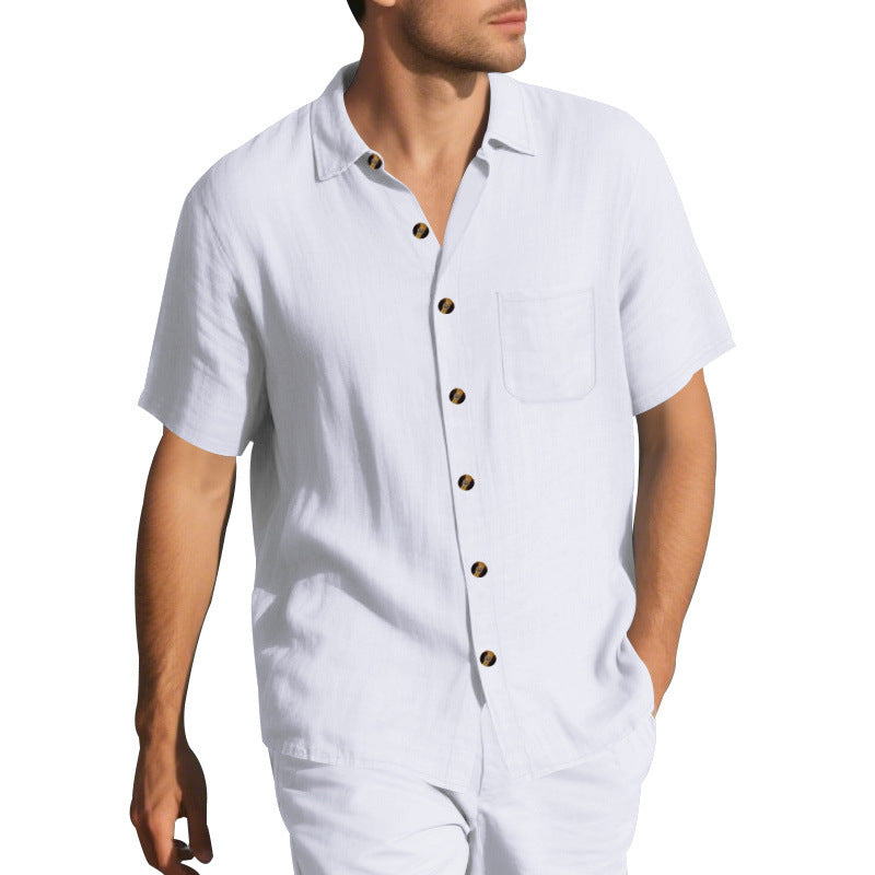 Men's Casual Open-Front Shirt — Lightweight Relaxed Fit