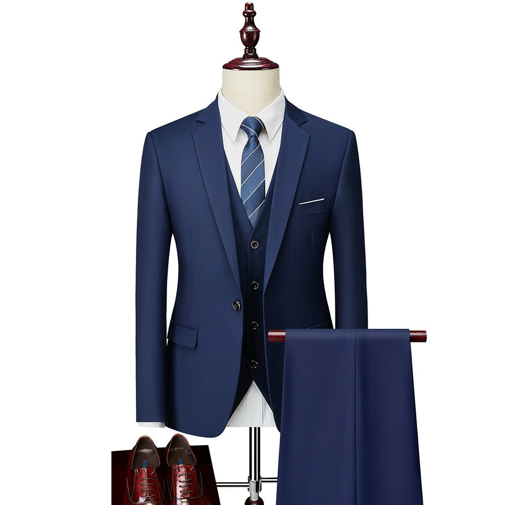 Men's 3-Piece Slim Fit Suit Set — Blazer, Trousers & Vest