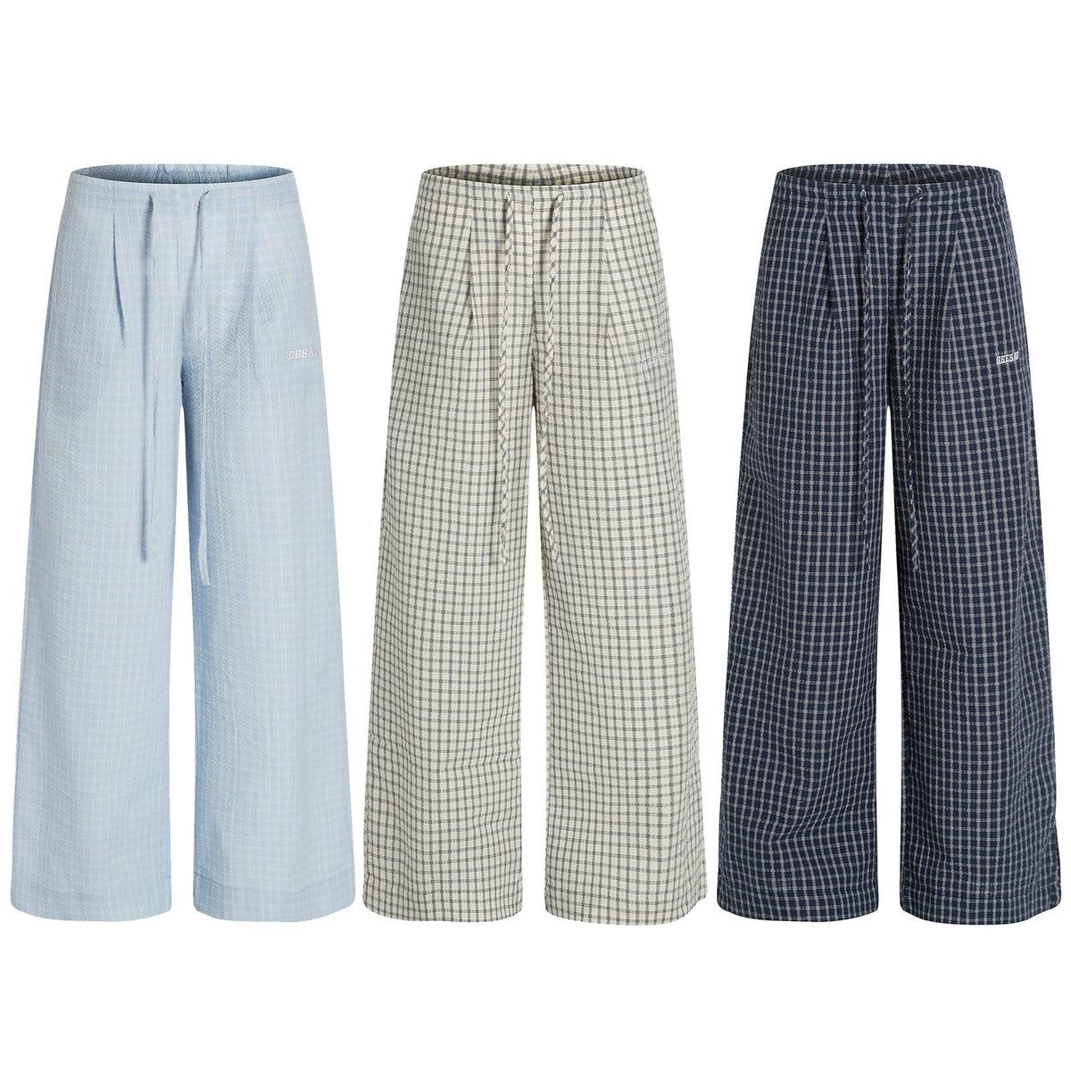 Checkered Wide-Leg Trousers