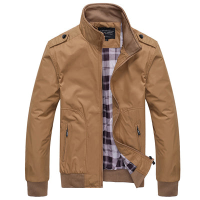 Stand Collar Slim Bomber Jacket