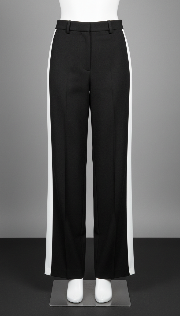 High-Waisted Structured Trousers with Side Panels