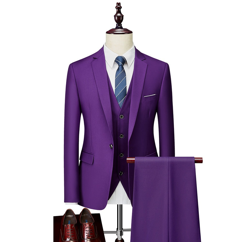 Men's 3-Piece Slim Fit Suit Set — Blazer, Trousers & Vest