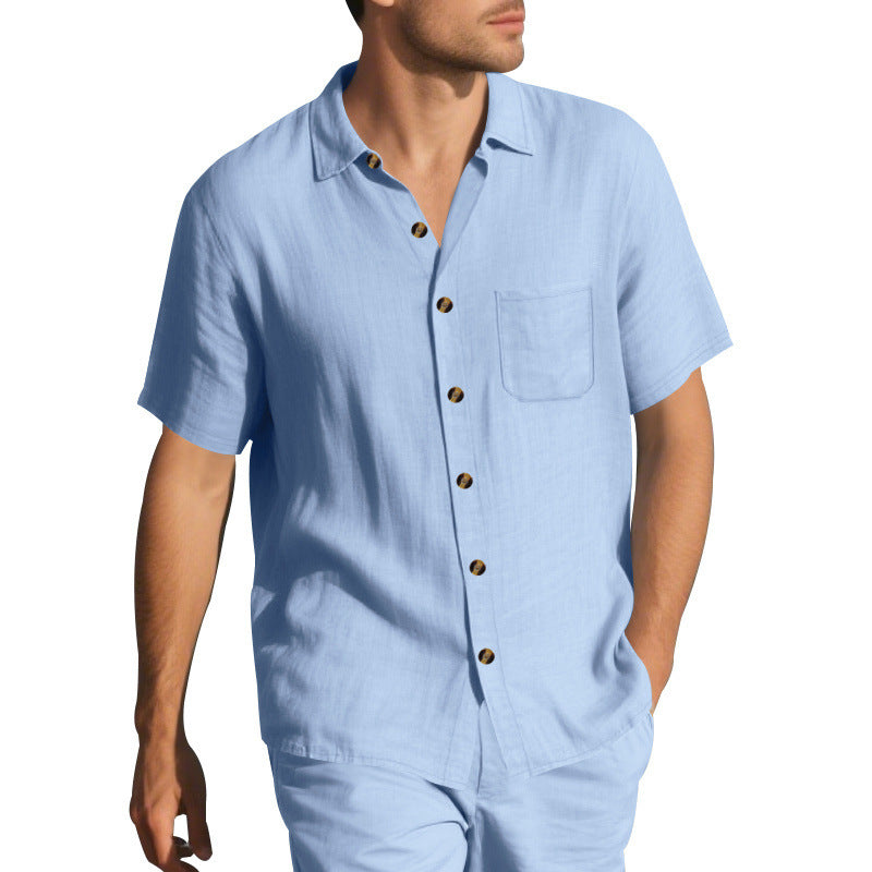 Men's Casual Open-Front Shirt — Lightweight Relaxed Fit
