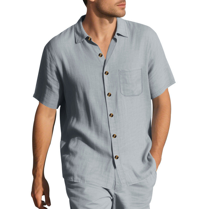 Men's Casual Open-Front Shirt — Lightweight Relaxed Fit