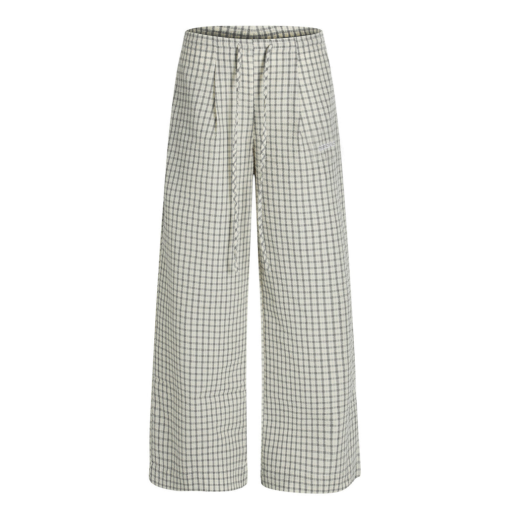 Checkered Wide-Leg Trousers