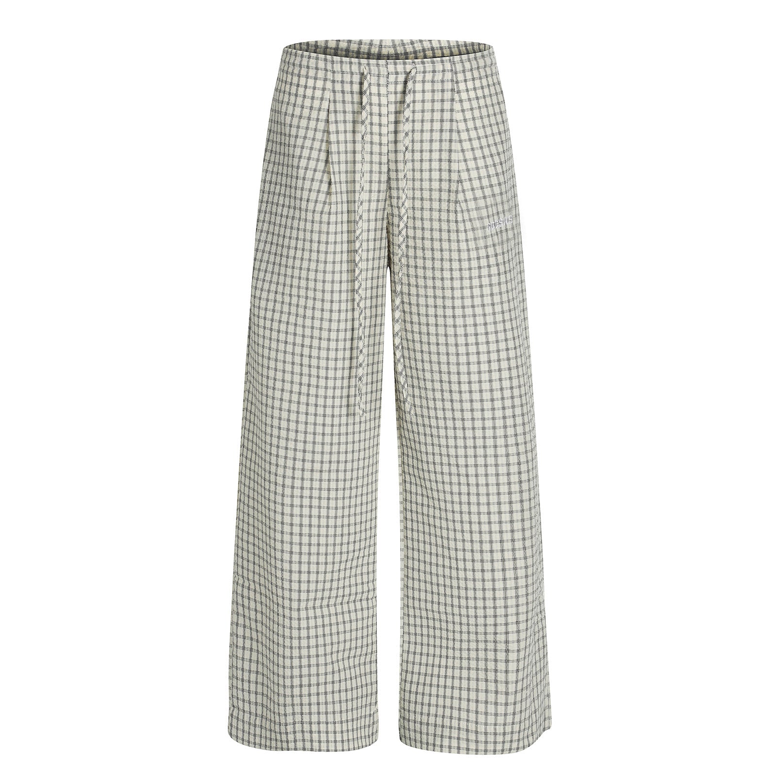Checkered Wide-Leg Trousers