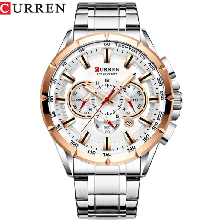 CURREN 8363 Men's Quartz Analog Watch — Stainless Steel Band