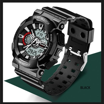 Men's LED Digital Sports Watch — Waterproof Military Style