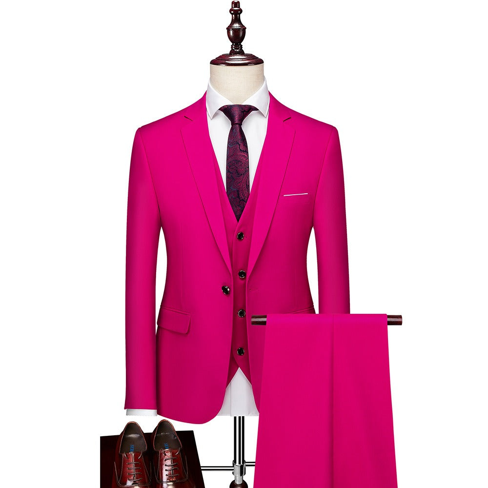 Men's 3-Piece Slim Fit Suit Set — Blazer, Trousers & Vest