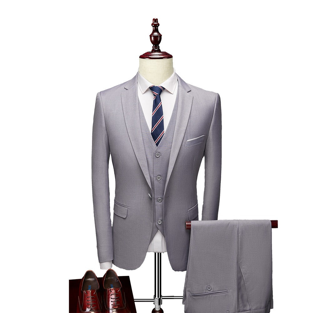 Men's 3-Piece Slim Fit Suit Set — Blazer, Trousers & Vest