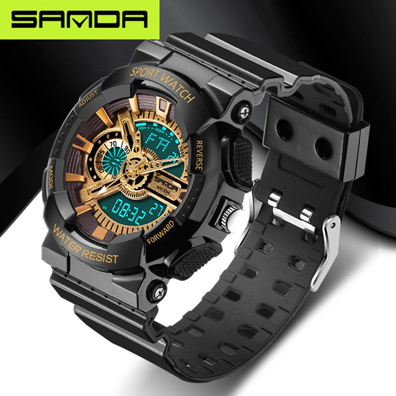 Men's LED Digital Sports Watch — Waterproof Military Style