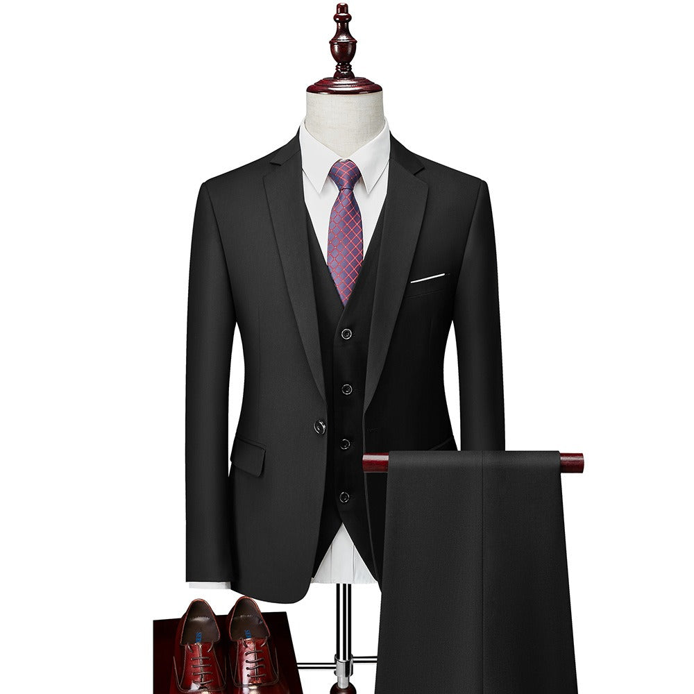 Men's 3-Piece Slim Fit Suit Set — Blazer, Trousers & Vest