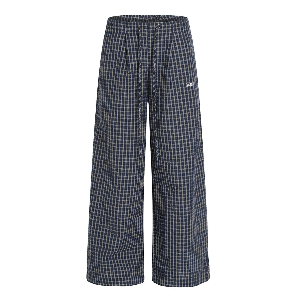 Checkered Wide-Leg Trousers