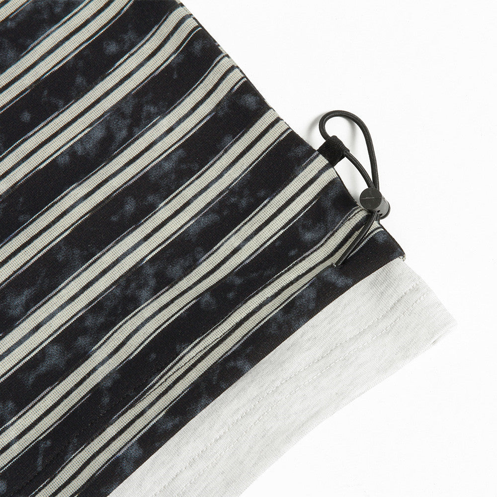 Striped Embroidery Street Tee — Relaxed Fit