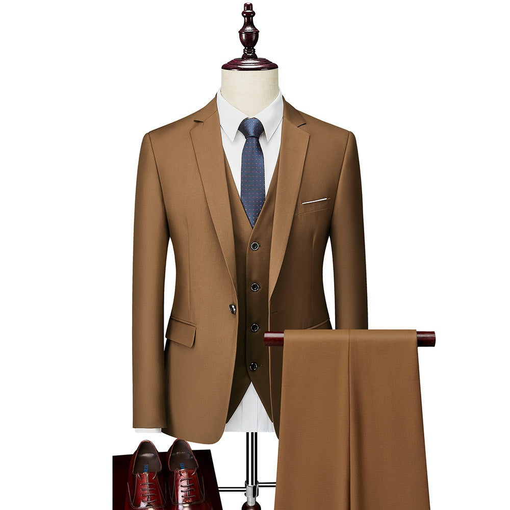 Men's 3-Piece Slim Fit Suit Set — Blazer, Trousers & Vest
