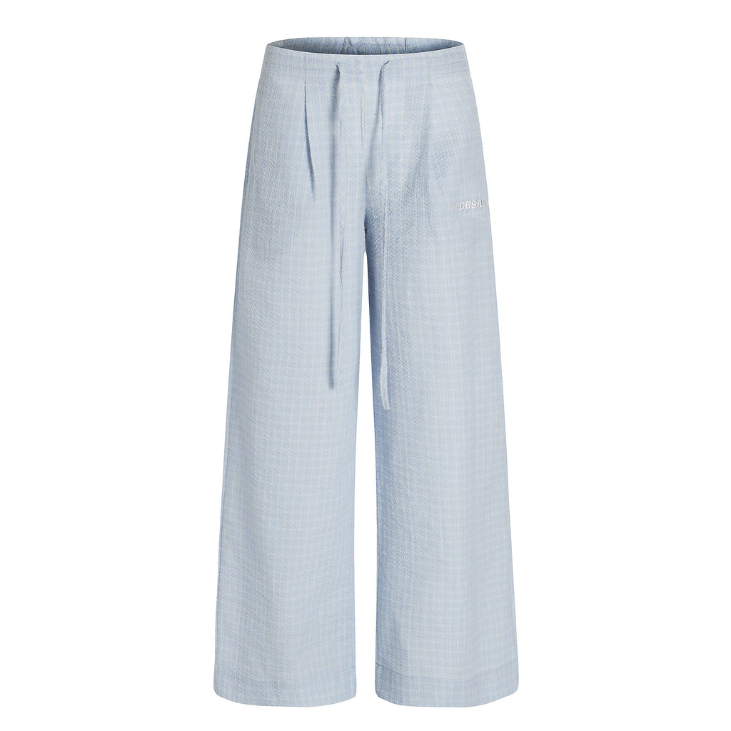 Checkered Wide-Leg Trousers