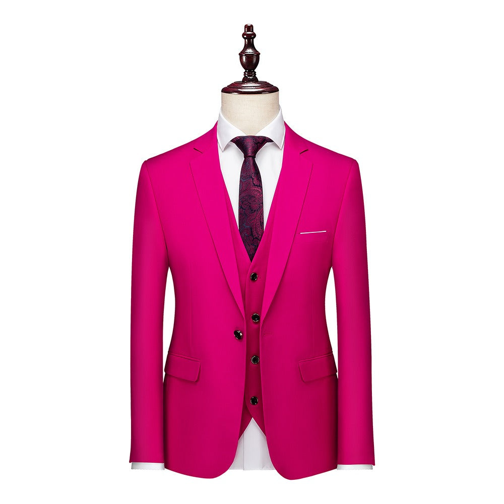 Men's 3-Piece Slim Fit Suit Set — Blazer, Trousers & Vest