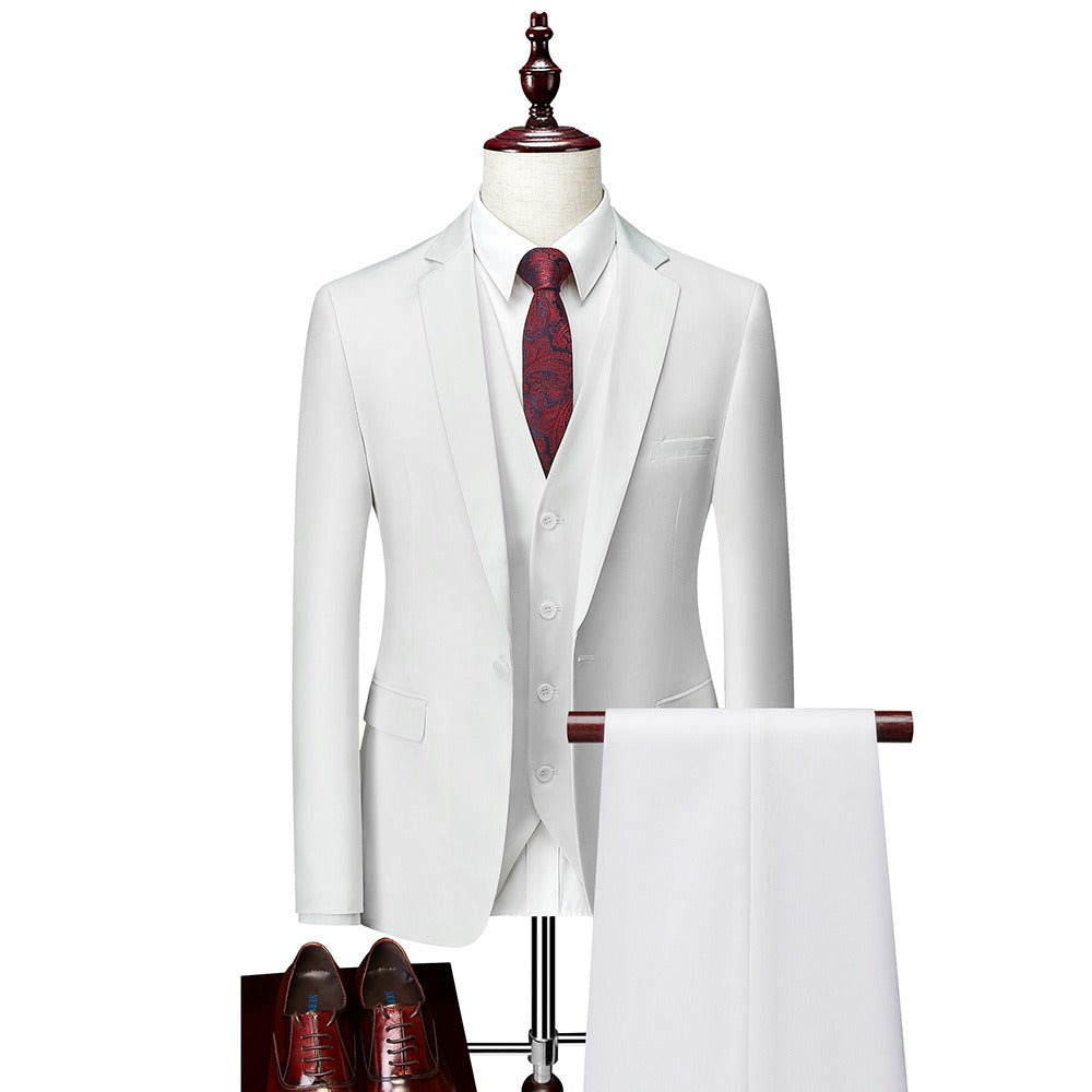 Men's 3-Piece Slim Fit Suit Set — Blazer, Trousers & Vest