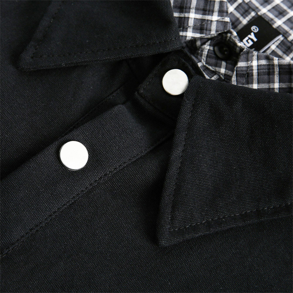 Dual Lapel Colorblock Overshirt