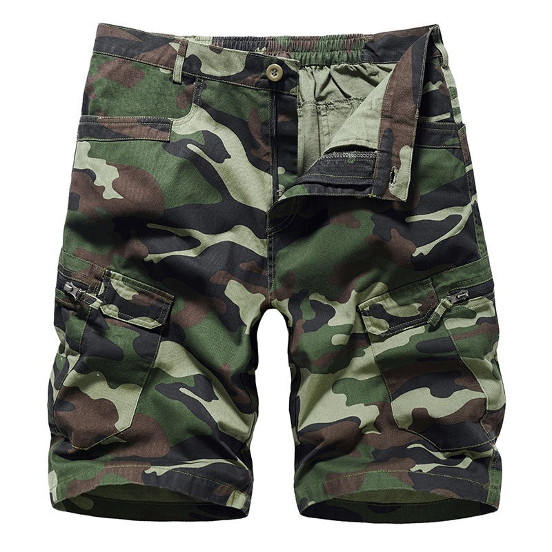 Men's Camo Cargo Capris — Loose Fit Cotton