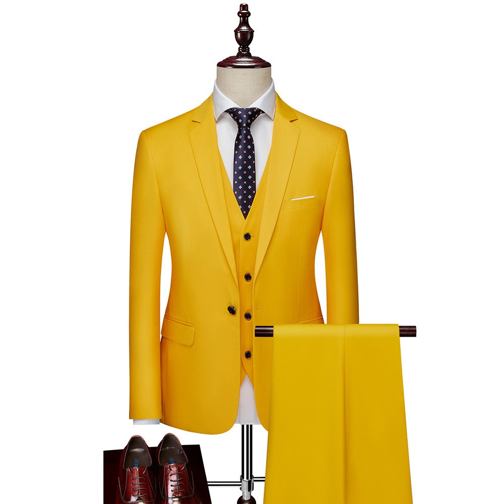 Men's 3-Piece Slim Fit Suit Set — Blazer, Trousers & Vest