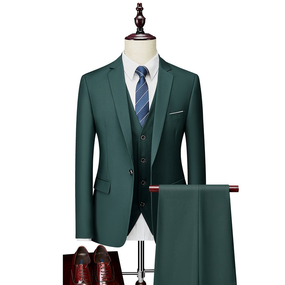 Men's 3-Piece Slim Fit Suit Set — Blazer, Trousers & Vest