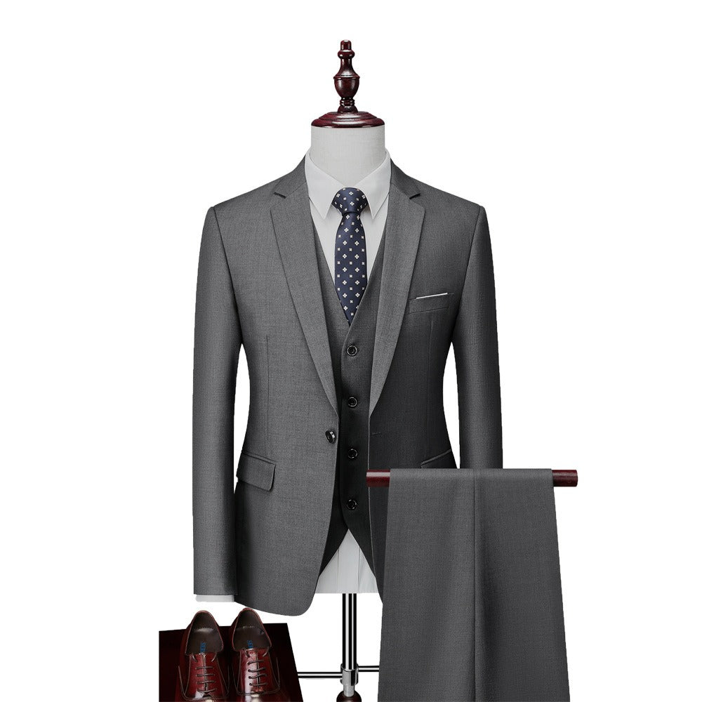 Men's 3-Piece Slim Fit Suit Set — Blazer, Trousers & Vest