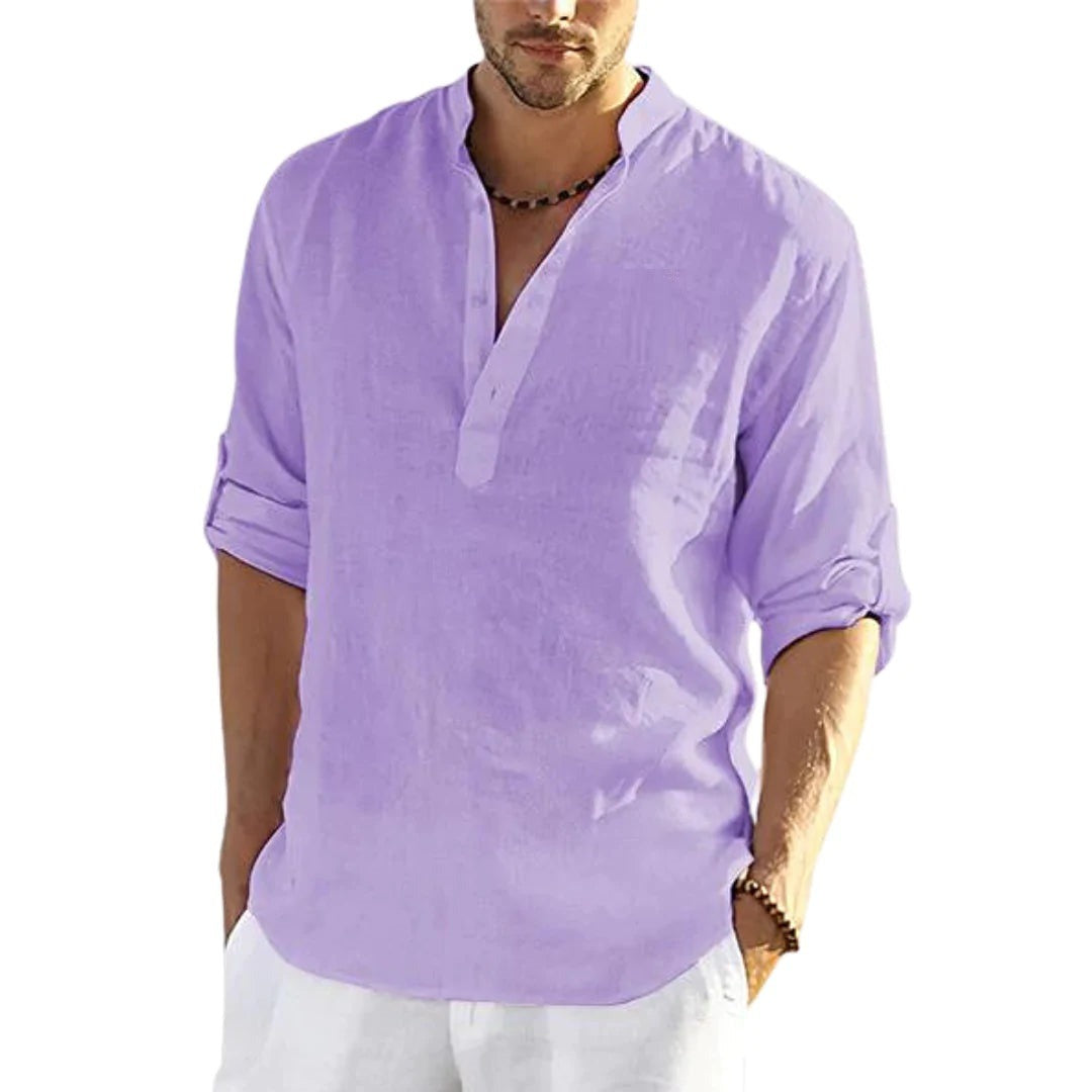 Men's Linen Cotton Long-Sleeve Shirt