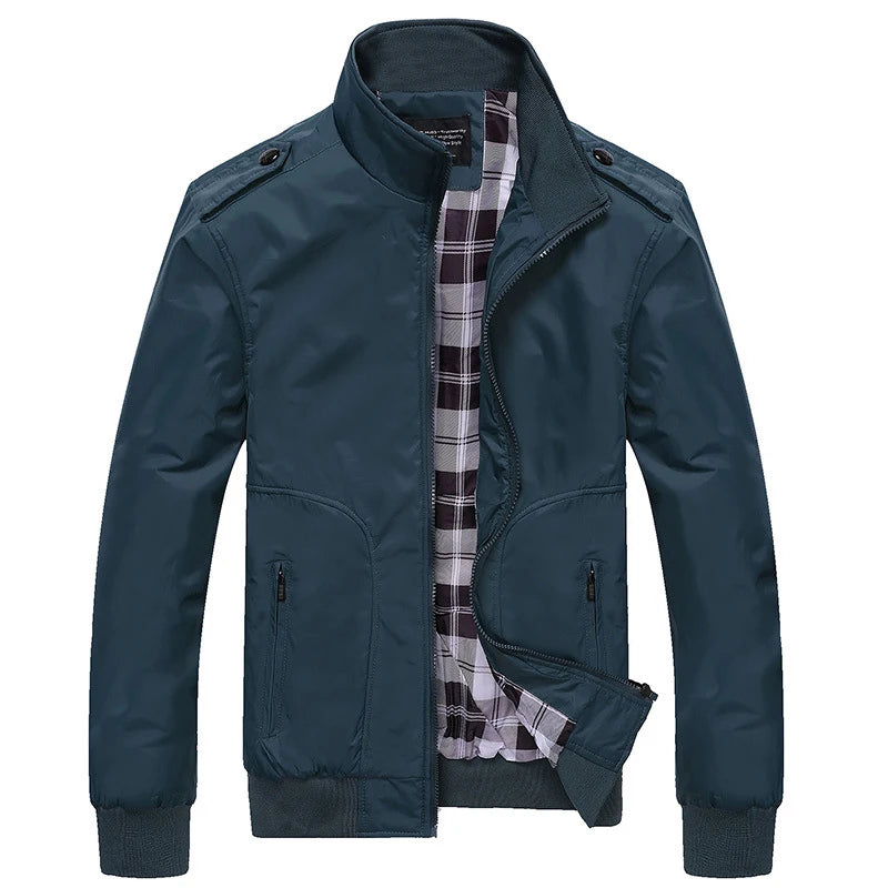 Stand Collar Slim Bomber Jacket
