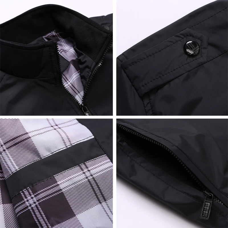 Stand Collar Slim Bomber Jacket