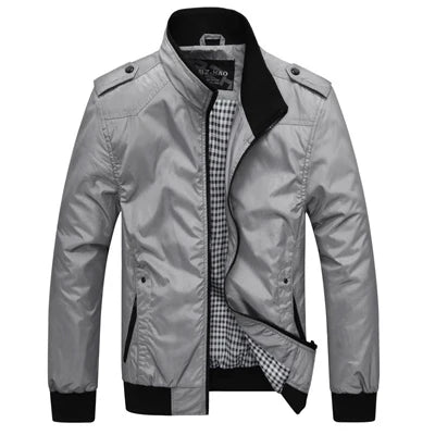 Stand Collar Slim Bomber Jacket