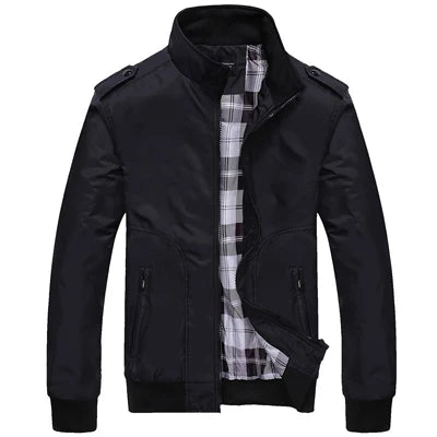 Stand Collar Slim Bomber Jacket