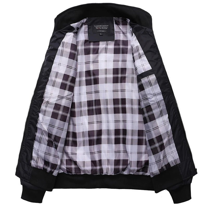 Stand Collar Slim Bomber Jacket